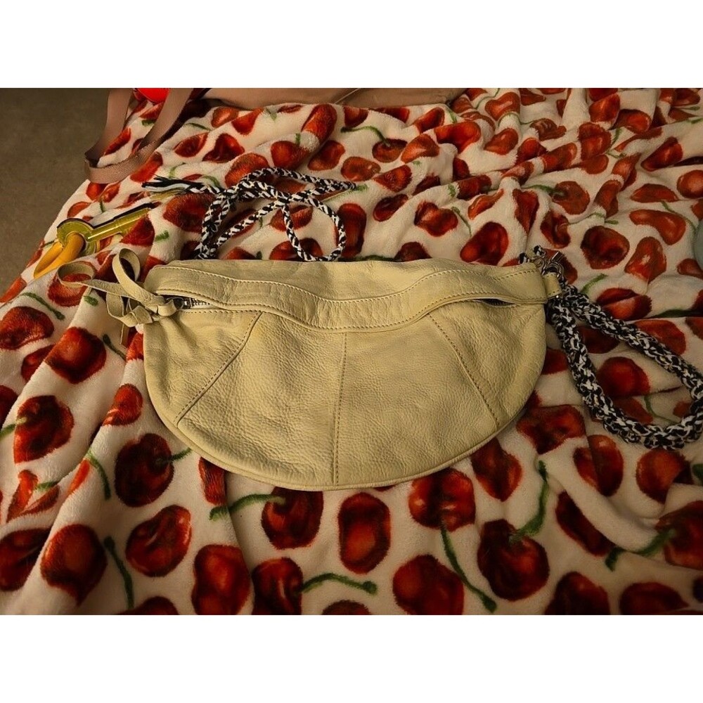 Free People Riley Ivory Leather Fanny Pack/belt Bag